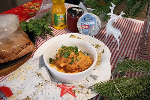 Горбуша под сливочно-томатным соусом