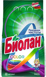 СТИРАЛЬНЫЙ ПОРОШОК БИОЛАН, КОЛОР, 2,4 КГ