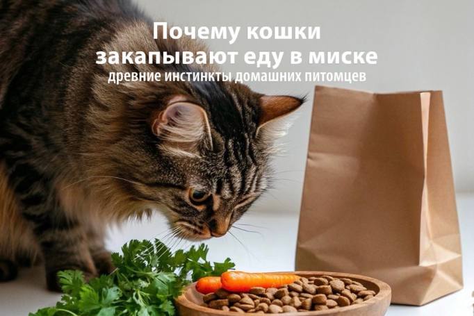 Почему кошки закапывают еду в миске: древние инстинкты домашних питомцев