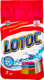 СТИРАЛЬНЫЙ ПОРОШОК ЛОТОС, ВЫГОДНАЯ СТИРКА, 3 КГ