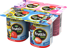 ЙОГУРТНЫЙ ПРОДУКТ ФРУТТИС КИДС, С КЛУБНИКОЙ, 2,5%, 110 Г