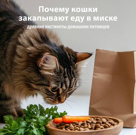 Почему кошки закапывают еду в миске: древние инстинкты домашних питомцев