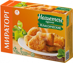 НАГГЕТСЫ КУРИНЫЕ МИРАТОРГ, В АССОРТИМЕНТЕ, 250 Г