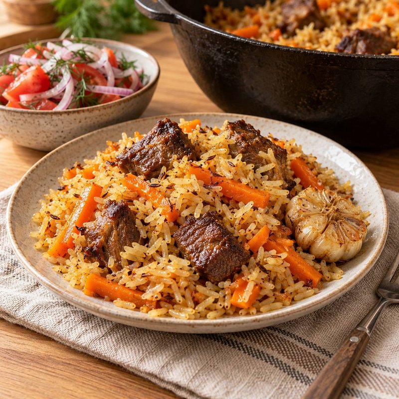 Как приготовить домашний плов: рассыпчатый рис, сочное мясо и насыщенный вкус