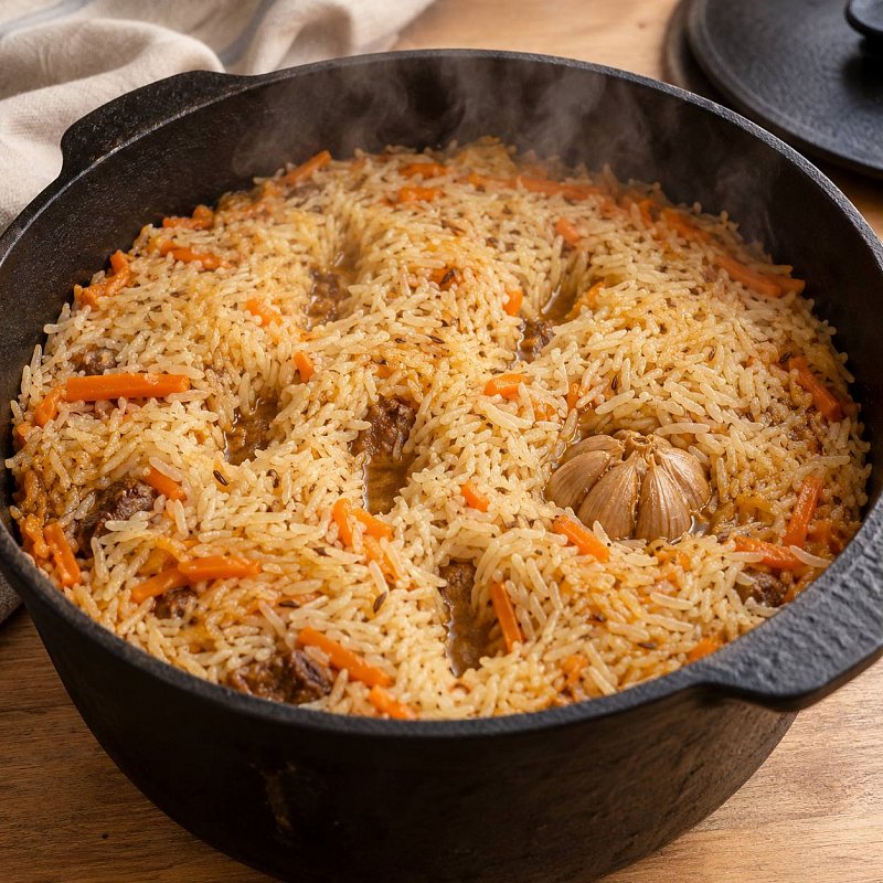 Как приготовить домашний плов: рассыпчатый рис, сочное мясо и насыщенный вкус